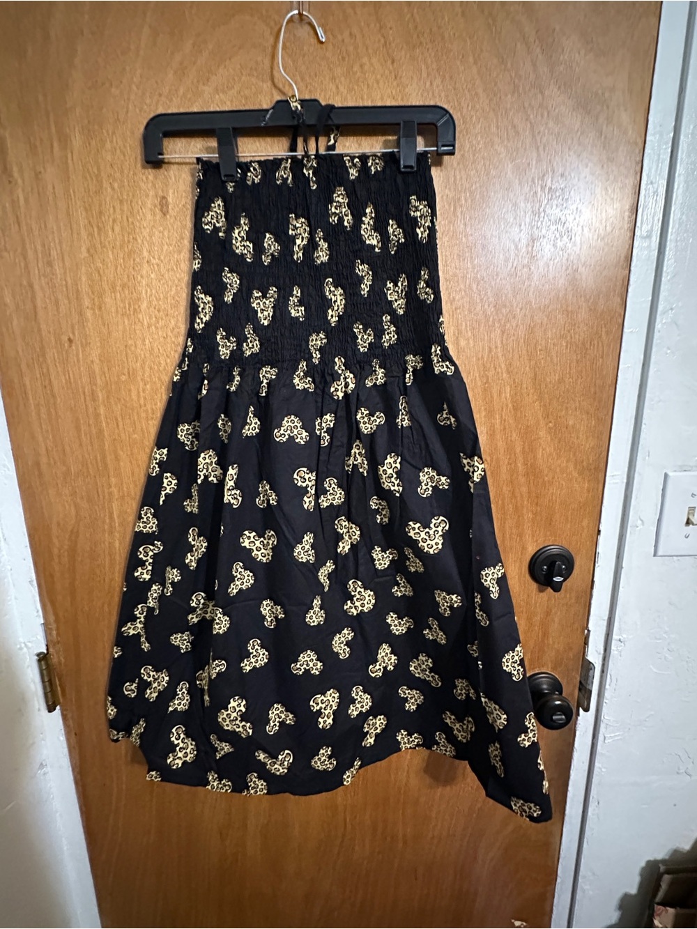 Disney World Disneyland Strapless Dress Mickey Leopard Print size XS
